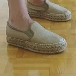 Gaimo Espadrilles platform glitter nude 37 genuine leather hand made in Spain